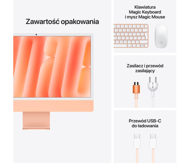 Apple iMac 24 M6/16GB/256/MacOS Retina 4,5K Pomarańczowy 10R GPU - 1620597 - zdjęcie 8